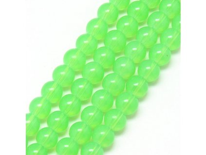Skleněné korálky kulička 6mm zelené 10 kusů v balení