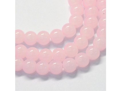 Skleněné korálky kulička 10mm růžové 5 kusů v balení