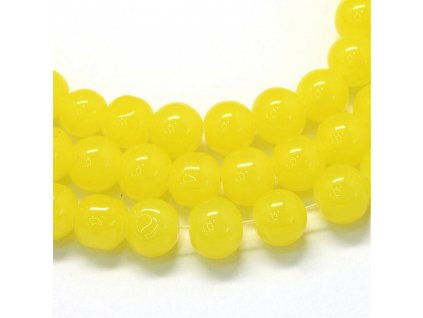 Skleněné korálky kulička 4mm žluté 10 kusů v balení