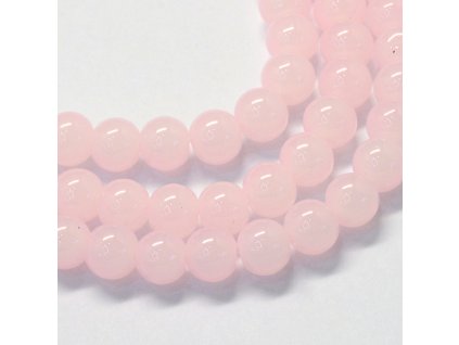 Skleněné korálky kulička 4mm růžové 10 kusů v balení