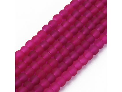 Skleněné korálky kulička 4mm fialové 10 kusů v balení
