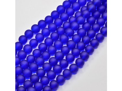 Skleněné korálky kulička 4mm modré 10 kusů v balení