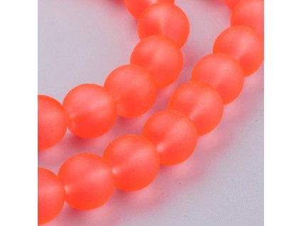 Skleněné korálky kulička 10mm oranžové 5 kusů v balení