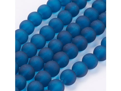 Skleněné korálky kulička 10mm modré 5 kusů v balení