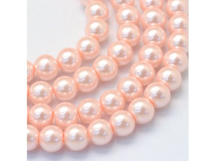 Skleněné korálky perly 6mm béžové 10 kusů v balení