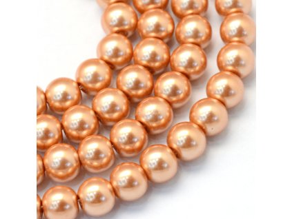 Skleněné korálky perly 6mm hnědé 10 kusů v balení
