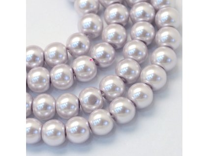 Skleněné korálky perly 6mm fialové 10 kusů v balení