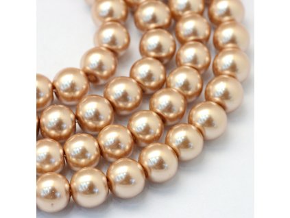 Skleněné korálky perly 4mm hnědé 10 kusů v balení