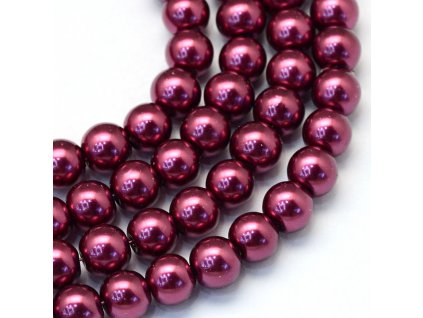 Skleněné korálky perly 4mm fialové 10 kusů v balení