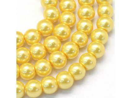 Skleněné korálky perly 4mm zlatavé 10 kusů v balení