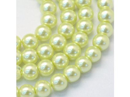 Skleněné korálky perly 4mm žluté 10 kusů v balení