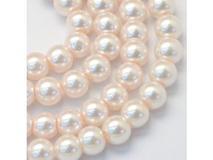 Skleněné korálky perly 10mm bílé 5 kusů v balení