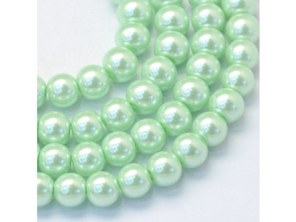 Skleněné korálky perly 8mm zelené 5 kusů v balení