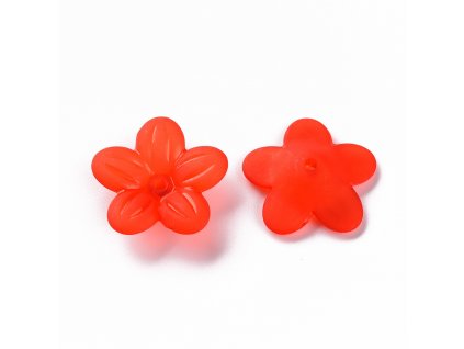 Bižuterní kaplík akrylový červený 19.5x20x5.5mm balení 10 kusů