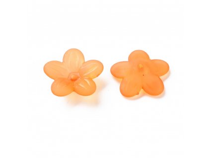 Bižuterní kaplík akrylový oranžový 19.5x20x5.5mm balení 10 kusů