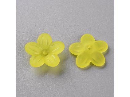 Bižuterní kaplík akrylový žlutý 19.5x20x5.5mm balení 10 kusů