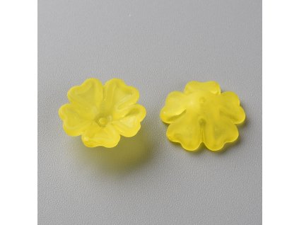 Bižuterní kaplík akrylový žlutý 16.5x6mm balení 10 kusů