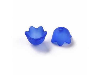 Bižuterní kaplík akrylový modrý 10x6mm balení 10 kusů