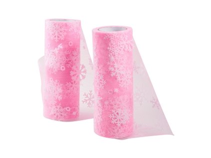 46523 vanocni stuha z organzy ruzova sirka 15 cm delka cca 9m