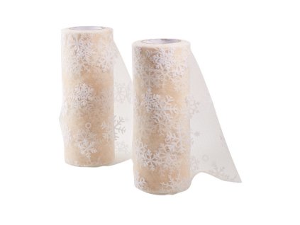 46526 vanocni stuha z organzy kremova sirka 15 cm delka cca 9m