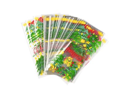 Vánoční celofánový sáček 27x13cm balení 45-50 kusů