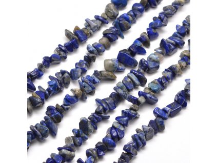Lapis lazuli zlomky 5~8x5~8mm šňůra cca 80cm