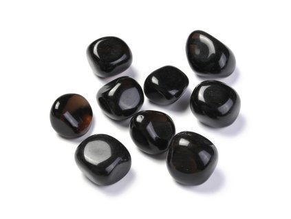 Obsidián tromlovaný 14~26x13~21x12~18mm balení cca 100g cca 12-15 kusů