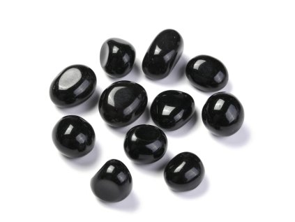 Obsidián tromlovaný 22~30x19~26x18~22mm balení cca 100g cca 5-6 kusů