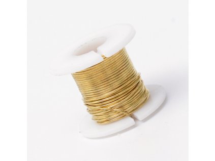 Měděný drátek zlatý 0.3mm návin 50m
