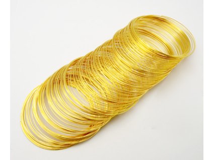 Ocelový paměťový drátek zlatý 0.6mm / ⌀ otočky 5.5cm balení 10 otoček