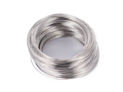 Ocelový paměťový drátek platinový 0.6mm / ⌀ otočky 11.5cm balení 10 otoček