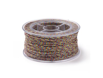 Splétaná bavlněná šňůra 1mm vícebarevná návin cca 28m