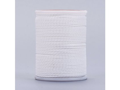 Voskovaná splétaná polyesterová šňůra 1mm bílá návin cca 11m