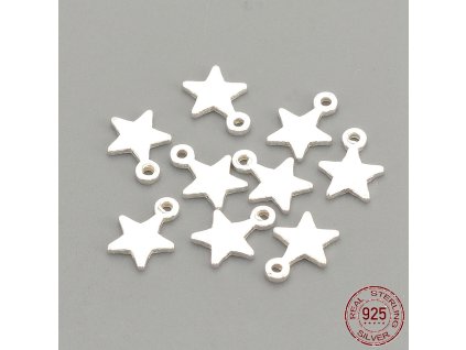 Stříbro Ag 925/1000 přívěsek hvězda 5.3x4x0.5mm
