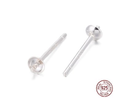 Stříbro Ag 925/1000 puzeta s trnem 12.5x3mm 1 pár v balení