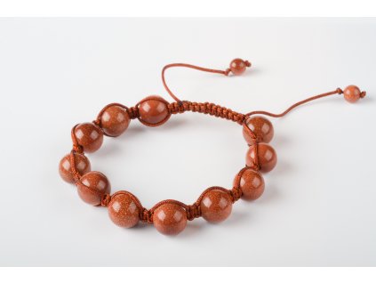 Náramek aventurín zlatý shambala