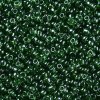 Rokajlové korálky tmavě zelené velikost 8/0 transparentní lesklé, balení cca 12 gramů