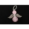Přívěsek andílek jadeit Malaysia růžový