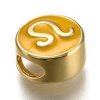 Korálek smaltovaný znamení zvěrokruhu Lev - pozlaceno 18K zlatem 10x5mm