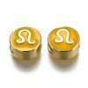 Korálek smaltovaný znamení zvěrokruhu Lev - pozlaceno 18K zlatem 10x5mm