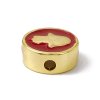 Korálek smaltovaný kruh ruka Fatimy červená - pozlaceno 18K zlatem 11x4.5mm