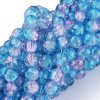 Skleněné korálky pukané kulička 8mm modré 5 kusů v balení