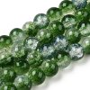 Skleněné korálky pukané kulička 8mm zelené 5 kusů v balení