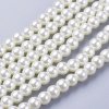 Skleněné korálky perly 6mm krémové 10 kusů v balení