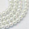 Skleněné korálky perly 6mm bílé 10 kusů v balení