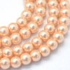 Skleněné korálky perly 4mm světle lososvé 10 kusů v balení