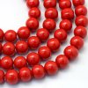 Skleněné korálky perly 6mm červené 10 kusů v balení