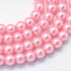 Skleněné korálky perly 6mm růžové 10 kusů v balení