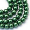Skleněné korálky perly 6mm zelené 10 kusů v balení