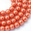 Skleněné korálky perly 4mm červené 10 kusů v balení